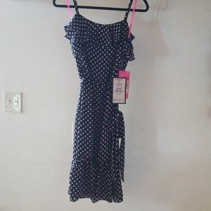 Betsey Johnson Moon-Print Ruffled Midi Dre